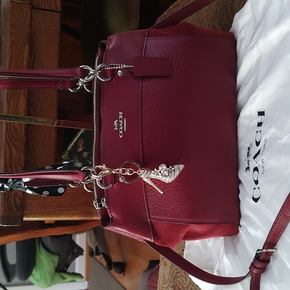 Coach Handbags - New Coach Brooke Leather Suede Cherry crossbody satchel F31418.
